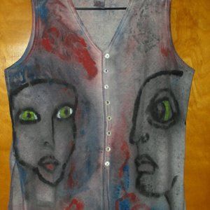 Sostanza Vest Hand Painted on By Tammy Ranay 18